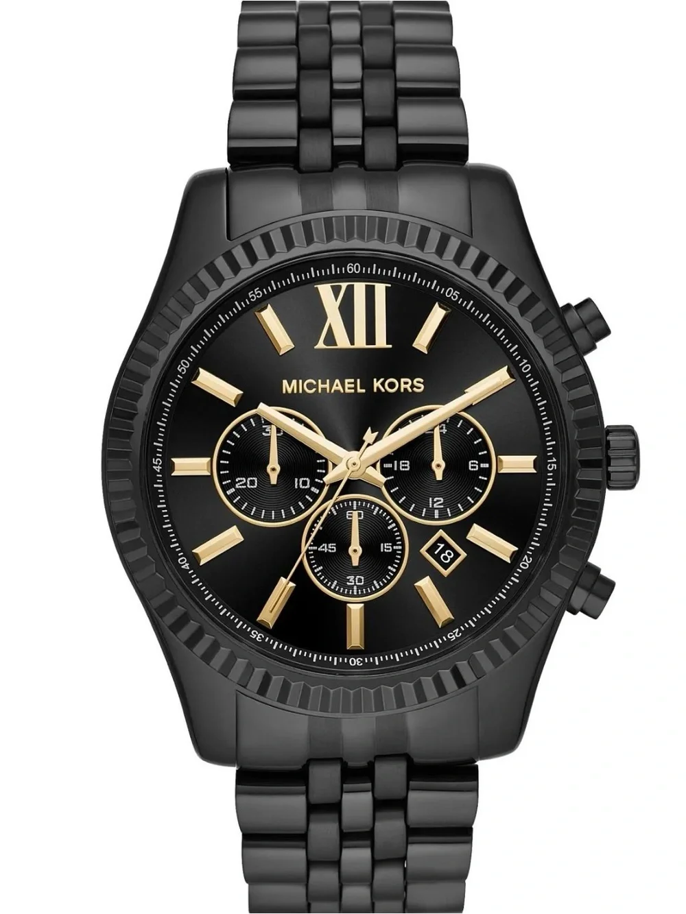Michael Kors men’s Lexington 44mm Case Stainless Steel Black Watch
